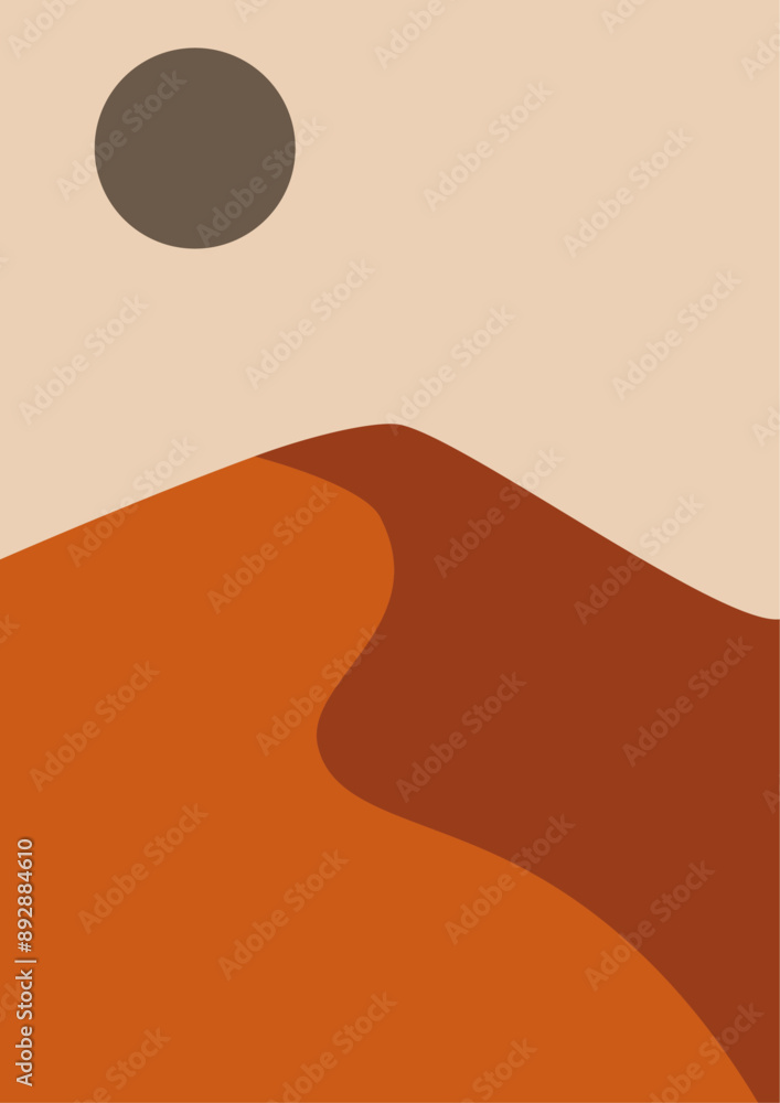 Desert landscape in boho style Desert landscape in boho style