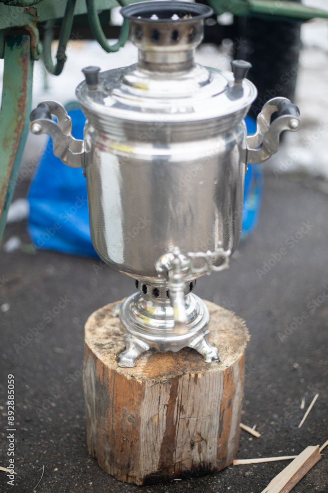 Russian samovar. Making tea. Folk cuisine. Russian samovar. Making tea. Folk cuisine.