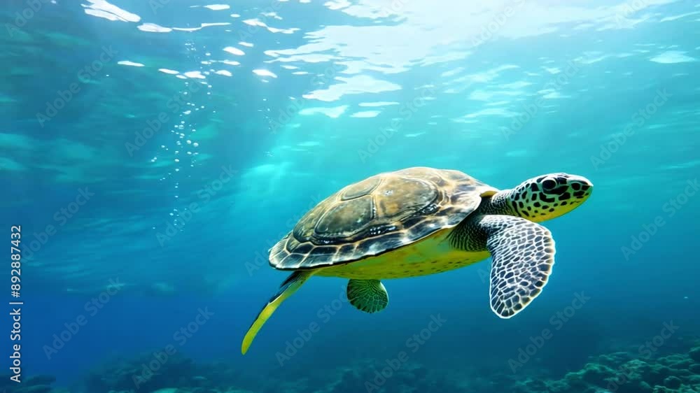 Sea turtles swimming in the ocean Sea turtles swimming in the ocean