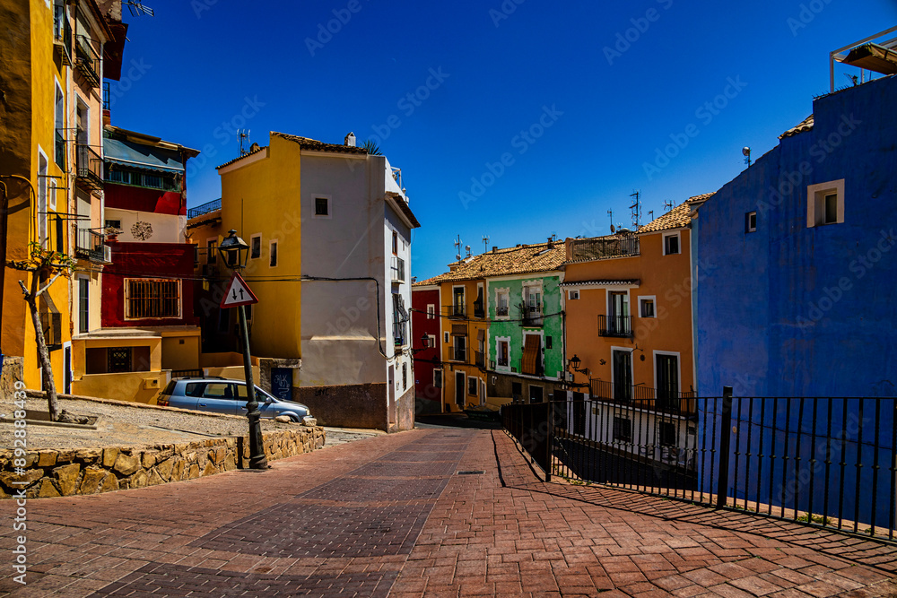 streets with colorful houses in villajoyosa spain streets with colorful houses in villajoyosa spain