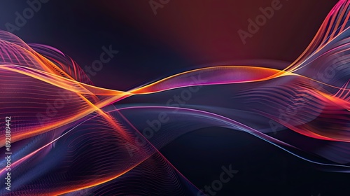 A dynamic abstract background design with bright, swirling lines and a dark, contrasting backdrop