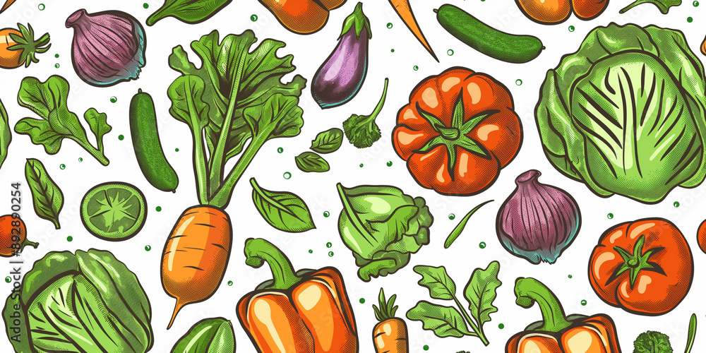 seamless pattern with vegetables Illustration seamless pattern with vegetables Illustration