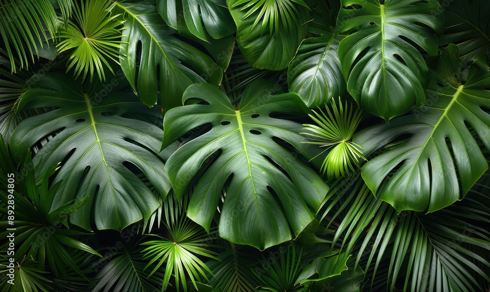 Tropical Jungle Background with Lush Green Palm Leaves Close-Up, Exotic and Natural Backdrop for Design or Text, Dark Foliage Adding Depth, Tranquility and Adventure, High Resolution
Tropical Jungle Background with Lush Green Palm Leaves Close-Up, Exotic and Natural Backdrop for Design or Text, Dark Foliage Adding Depth, Tranquility and Adventure, High Resolution