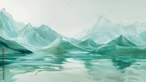 Wallpaper Mural Surreal slow motion water and mountain landscape background for video effects and commercial use Torontodigital.ca