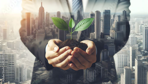 hand holding a plant