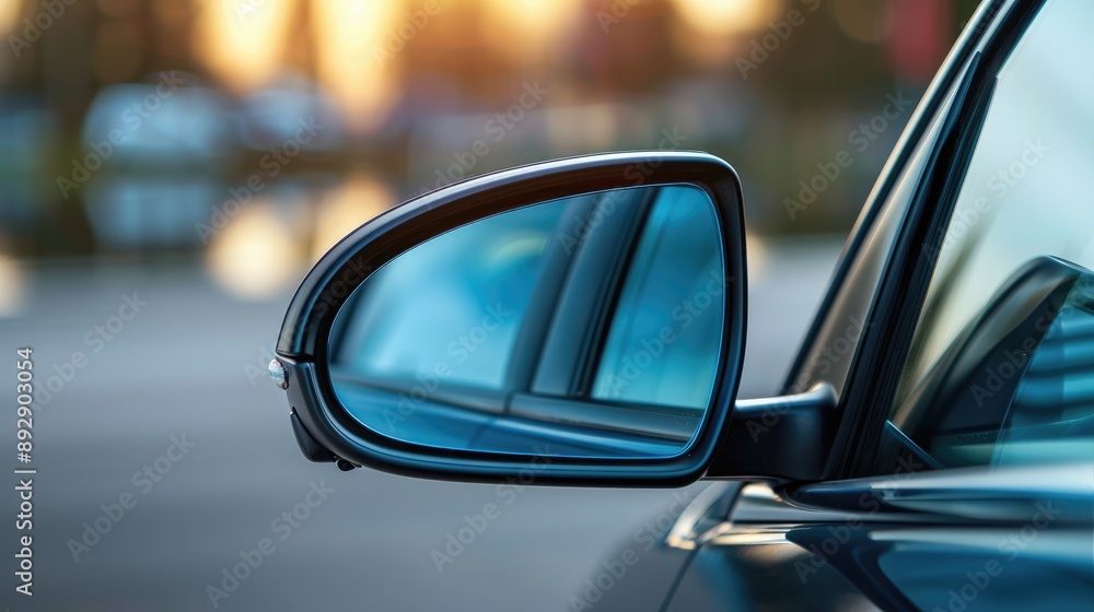 Isolated car mirror with clipping path for landscape montage Isolated car mirror with clipping path for landscape montage