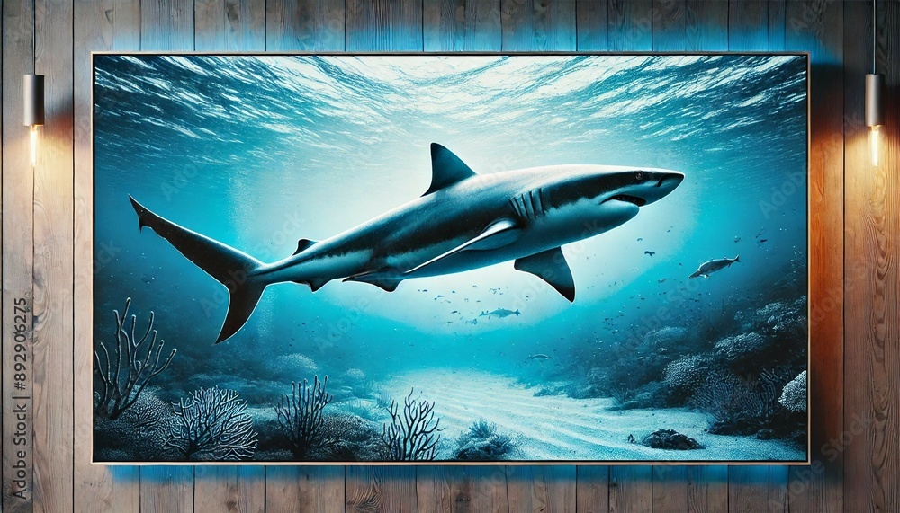 Fototapeta premium Shark Underwater in Sea