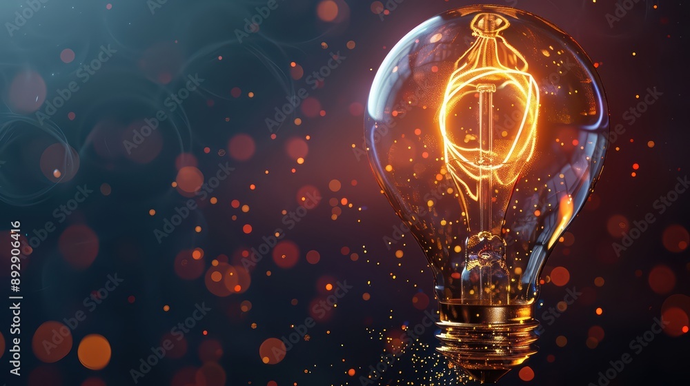 Obraz premium A creative image of a lightbulb with an illuminated filament shaped like a lightbulb icon