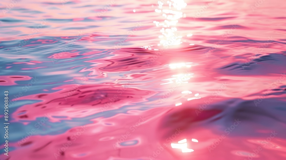 Noon sunlight reflecting on pink water. Noon sunlight reflecting on pink water.