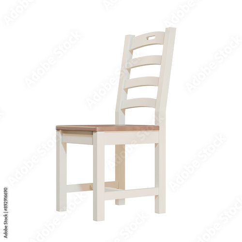 Wooden light chair 3D render