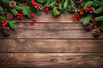 Christmas wooden table holiday background