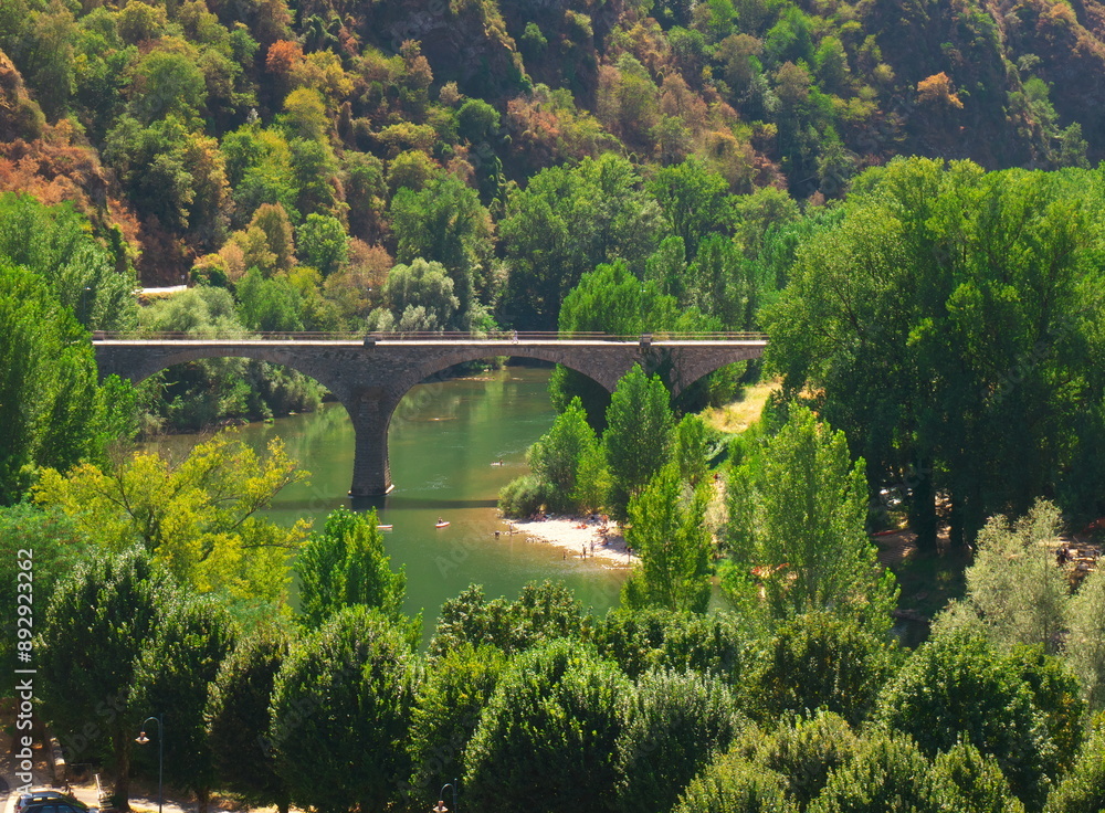 Aqueduct located in the village of Ambialet in the south of France Aqueduct located in the village of Ambialet in the south of France