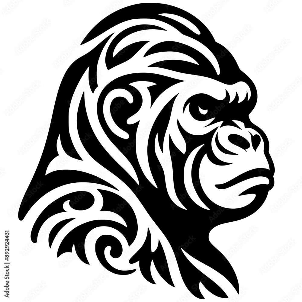Silhouette of a kingkong head tattoo Silhouette of a kingkong head tattoo