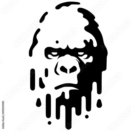 Abstract gorilla face silhouette