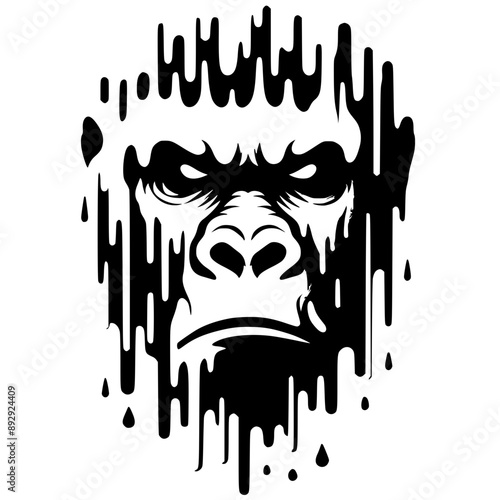 Abstract gorilla face silhouette photo