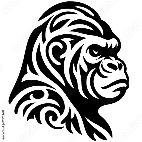 Silhouette of a kingkong head tattoo