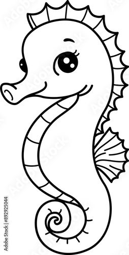 horsefish line art for coloring page