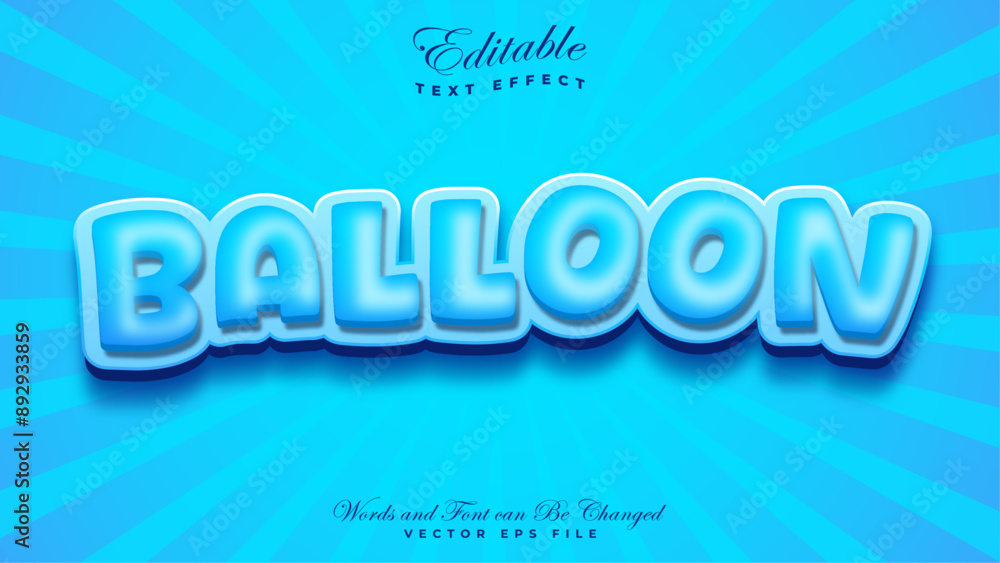 Balloon 3d Editable Text Effect Style. Balloon 3d Editable Text Effect Style.