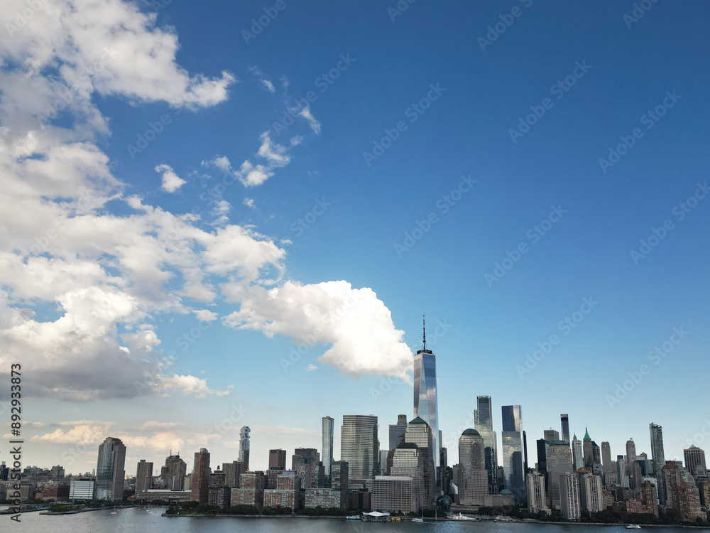Fototapeta premium NYC. New York City. Manhattan downtown skyline skyscrapers. New York City skyline, cityscape of Manhattan in USA.