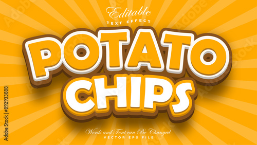 Potato Chips 3d Editable Text Effect Style.