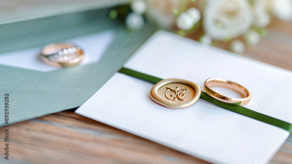 Elegant wedding rings beautifully displayed on a stylish invitation. Celebrate love and commitment with stunning wedding jewelry. Embrace romance and timeless design Elegant wedding rings beautifully displayed on a stylish invitation. Celebrate love and commitment with stunning wedding jewelry. Embrace romance and timeless design