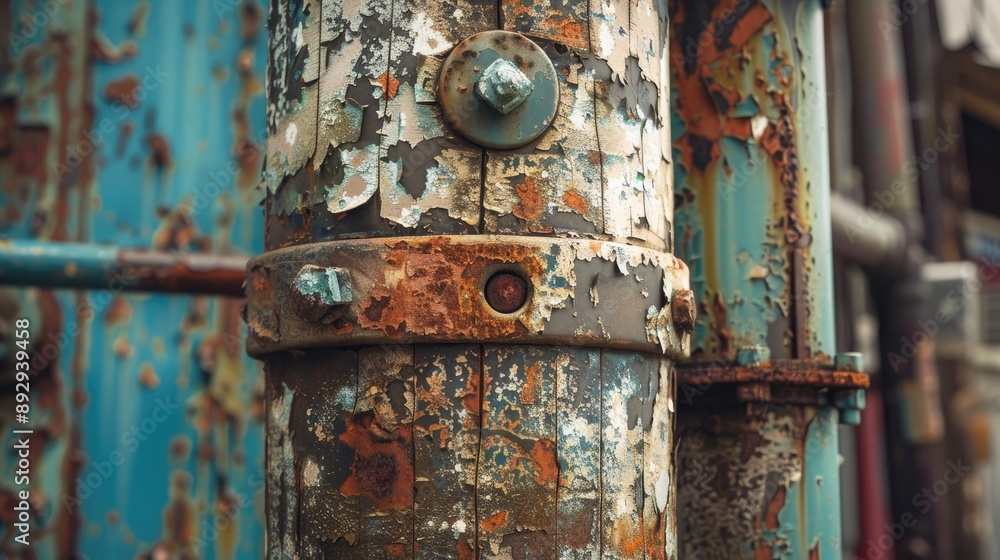 Weathered section of a traffic signal pole