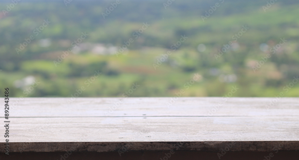 Empty wooden on blur green nature background. Ready for product display. Empty wooden on blur green nature background. Ready for product display.