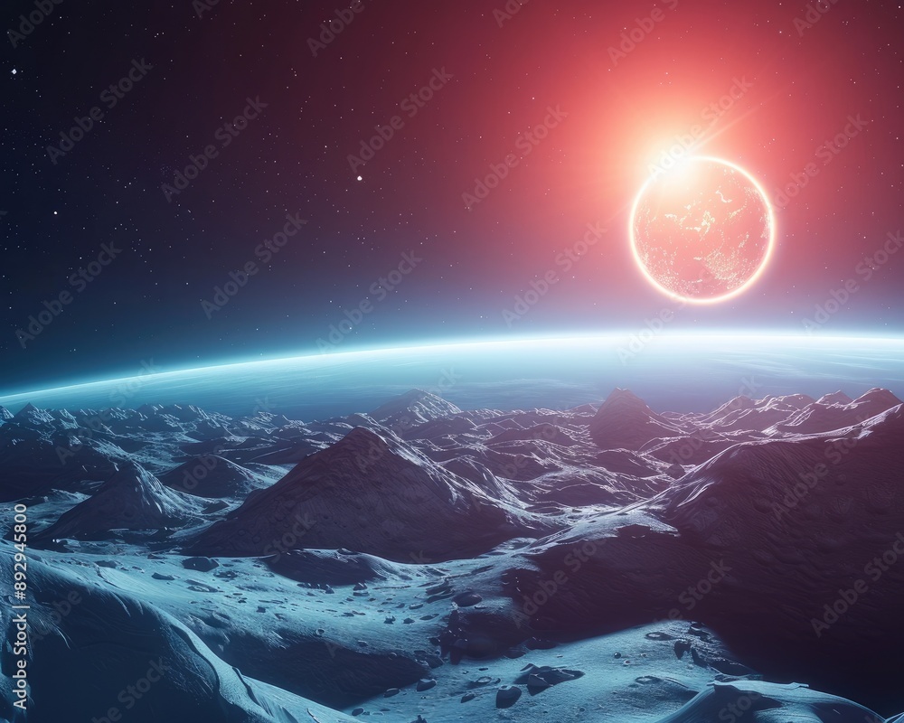 Exploring New Worlds, Exoplanet Discovery with Distant Star in Astronomical Science Conceptual Image Exploring New Worlds, Exoplanet Discovery with Distant Star in Astronomical Science Conceptual Image