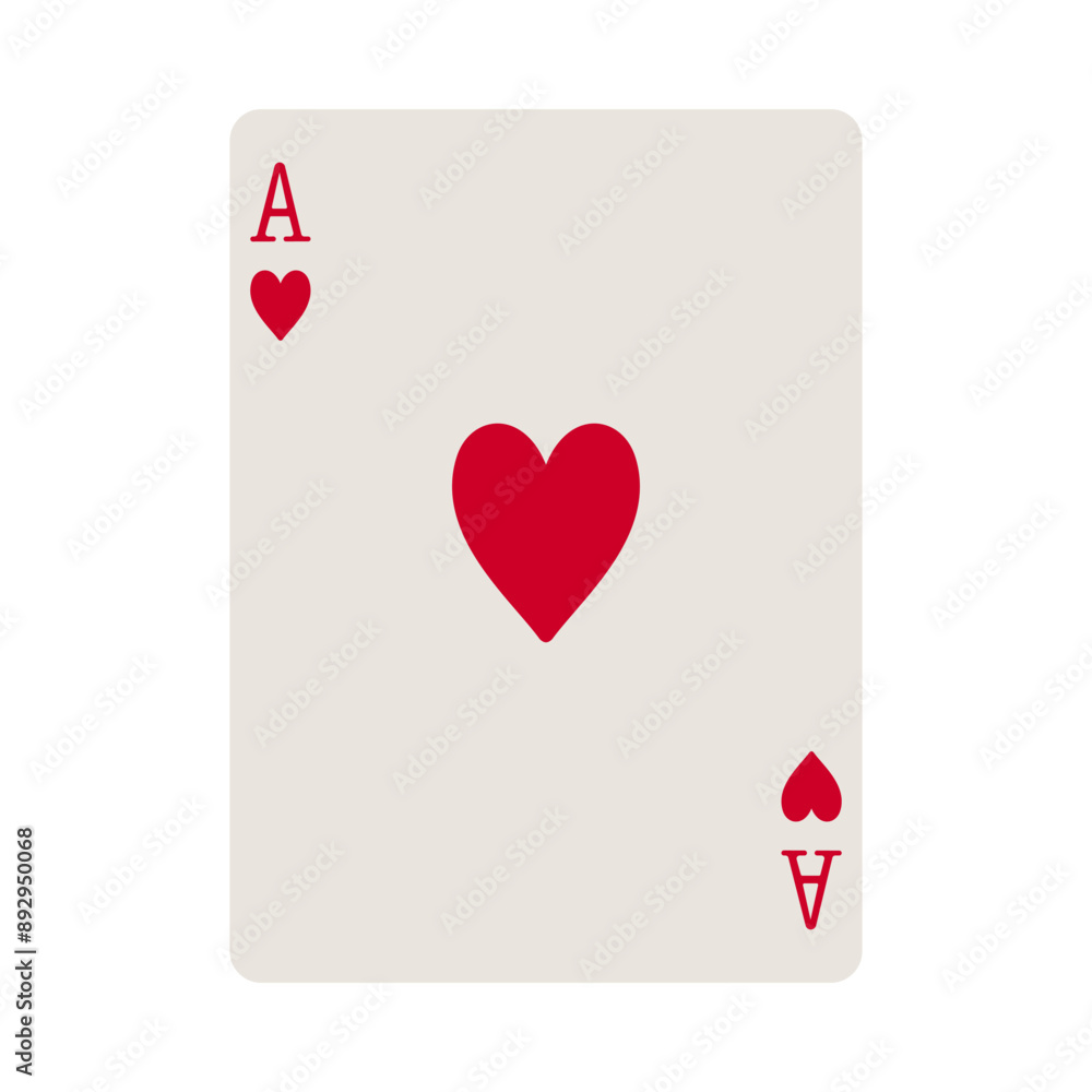 Obraz premium Ace of hearts playing card vector