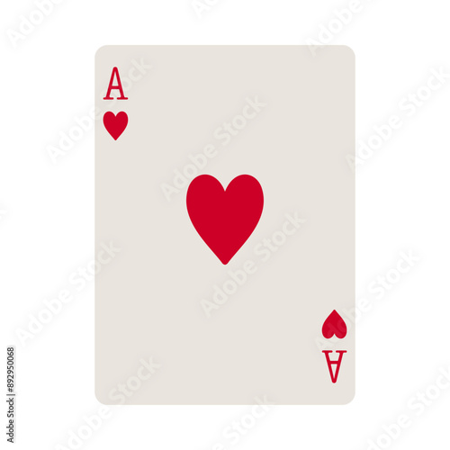 Ace of hearts playing card vector