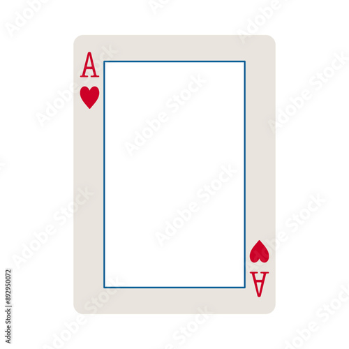 Ace of hearts playing card border or frame vector