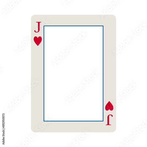 Jack of hearts playing card border or frame vector