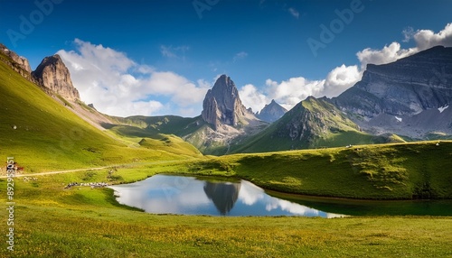 gave d ossau valley pyrenees france photo