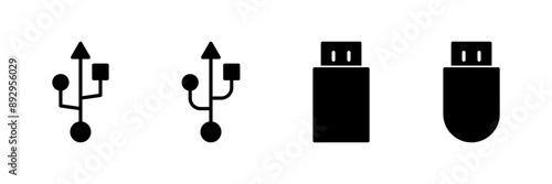Usb icon vector isolated on white background. Flash disk icon vector