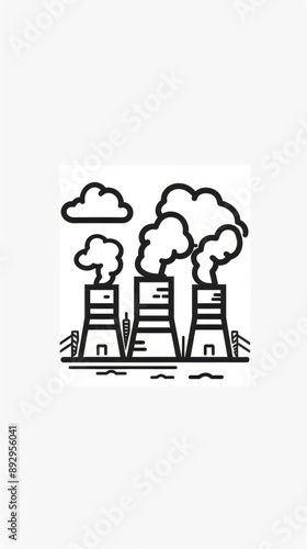 Air Pollution Line icon, Sketch Design, Pixel perfect, Editable stroke. Carbon, Environment, Environmental Pollution, Ecology, Green Energy, Global Warming