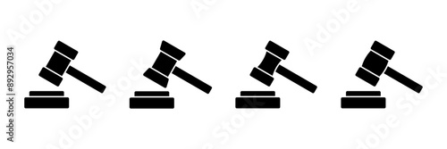 Gavel icon vector isolated on white background. Hammer icon vector. Judge Gavel Auction Icon Vector. Bid