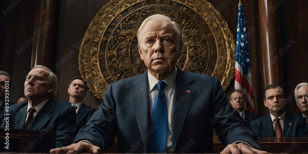 In a turbulent political landscape, a controversial figure emerges, their every move watched. This larger-than-life personality is powerful and charismatic, with a confident and authoritative image. In a turbulent political landscape, a controversial figure emerges, their every move watched. This larger-than-life personality is powerful and charismatic, with a confident and authoritative image.