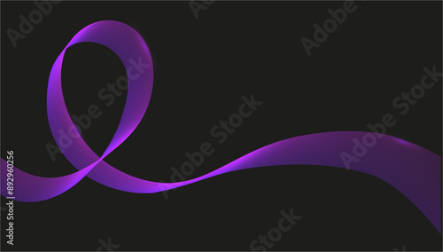 World Alzheimer's Day concept. EPS Purple ribbon isolated. Banner template with copy space. Vector illustration.