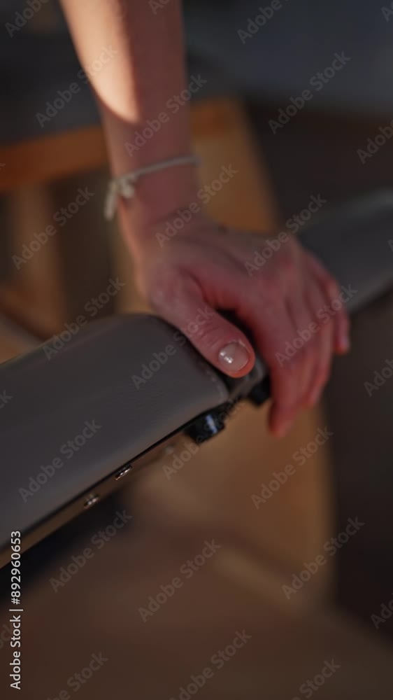 Woman doing mermaid exercise in a sunlit, modern studio, embodying calm, focus, and strength. Woman doing mermaid exercise in a sunlit, modern studio, embodying calm, focus, and strength.
