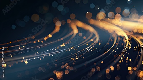 Abstract light trails and sparkles on a dark background, conveying a sense of mystery and enchantment