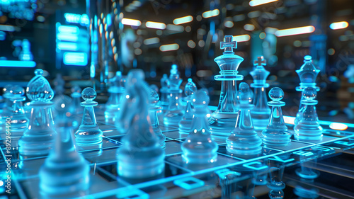 未来的なSFのチェスセット