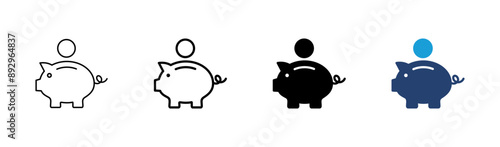 Piggy bank icon vector. piggy money icon