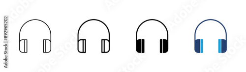 Headphone icon set. Headvector icon symbols