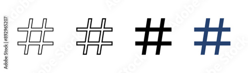 Hashtag icon set. hashtag symbol