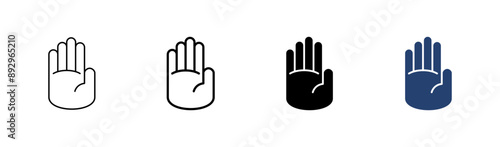 Hand icon set. hand vector icon, palm,click