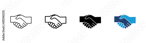 Handshake icon set. business handshake. contact agreement