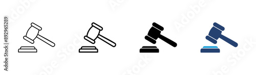 Gavel icon set. judge gavel icon vector. law icon vector. auction hammer
