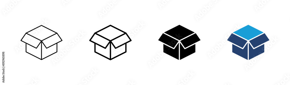 Box icon set. box vector icon, package, parcel Box icon set. box vector icon, package, parcel