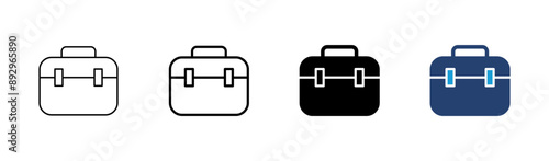 Briefcase icon set. suitcase icon. luggage symbol.