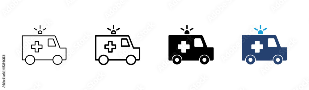 Ambulance icon set. ambulance truck icon vector. ambulance car Ambulance icon set. ambulance truck icon vector. ambulance car